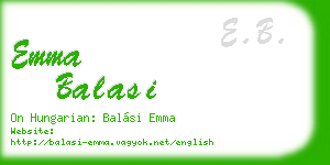 emma balasi business card